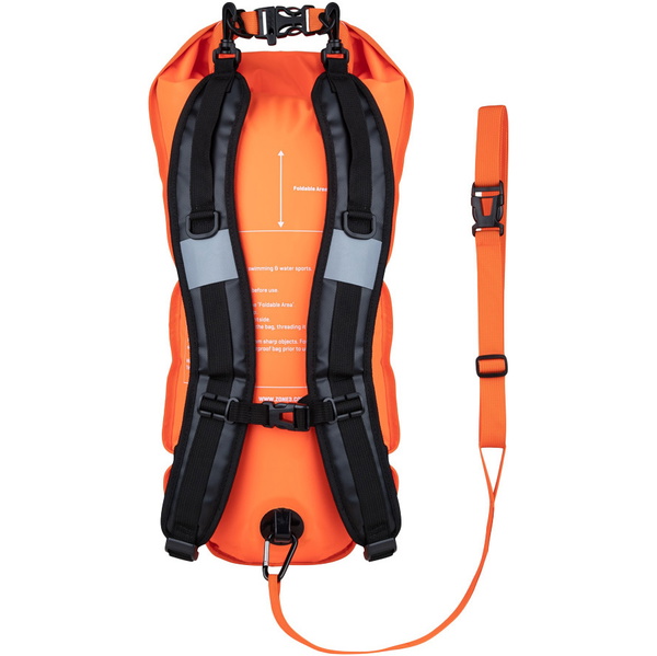 2025 Zone3 Recycled 2 LED Light 28L Rugzak Zwemveiligheidsboei & Dry Tas SA23R2LBP113 - Hi-Vis Oranje